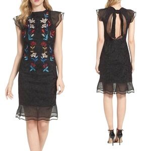 Sachin & Babi Noir Dream Embroidered Trumpet Dress